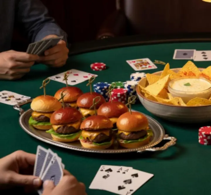 Snack-uri gourmet și finger food în poker lounge